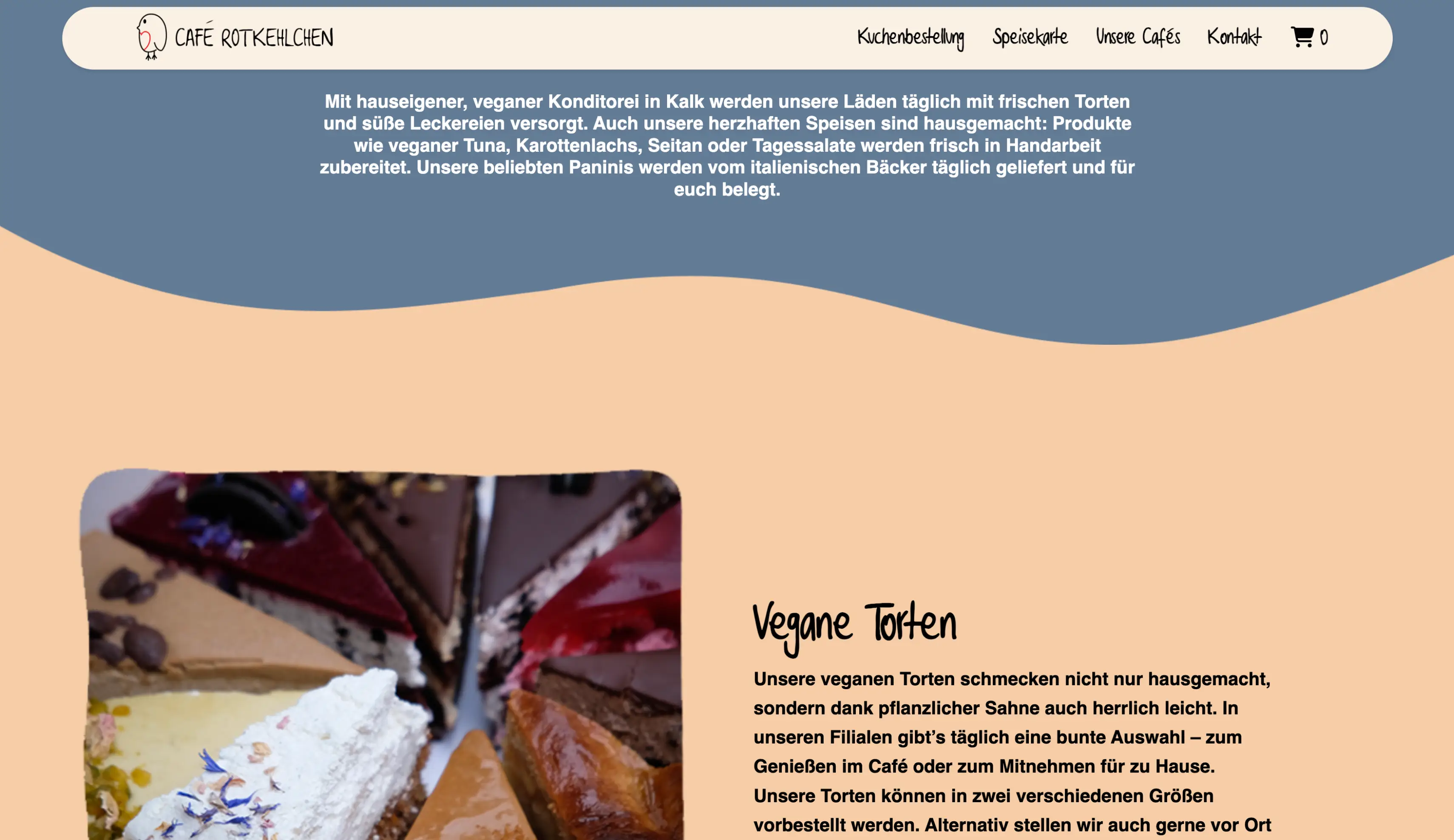 Café Rotkehlchen Menü oder Shop Bereich