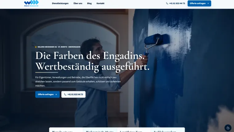 Hero der Website von Malerei Weidmann AG