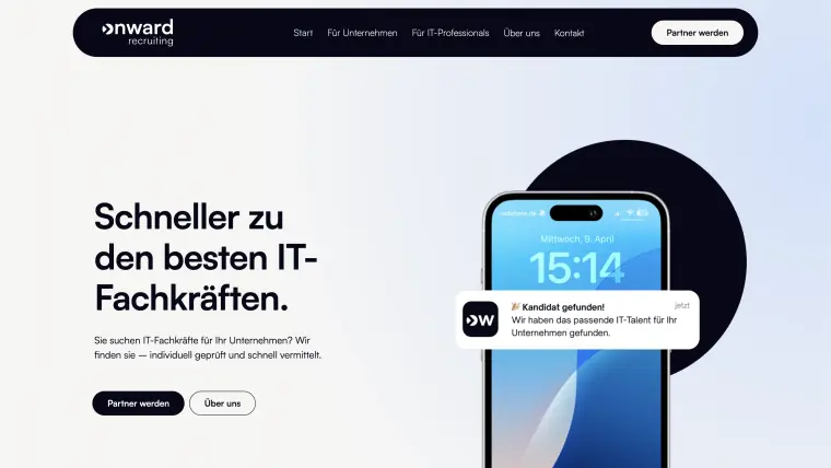Startseite von Onward Recruiting