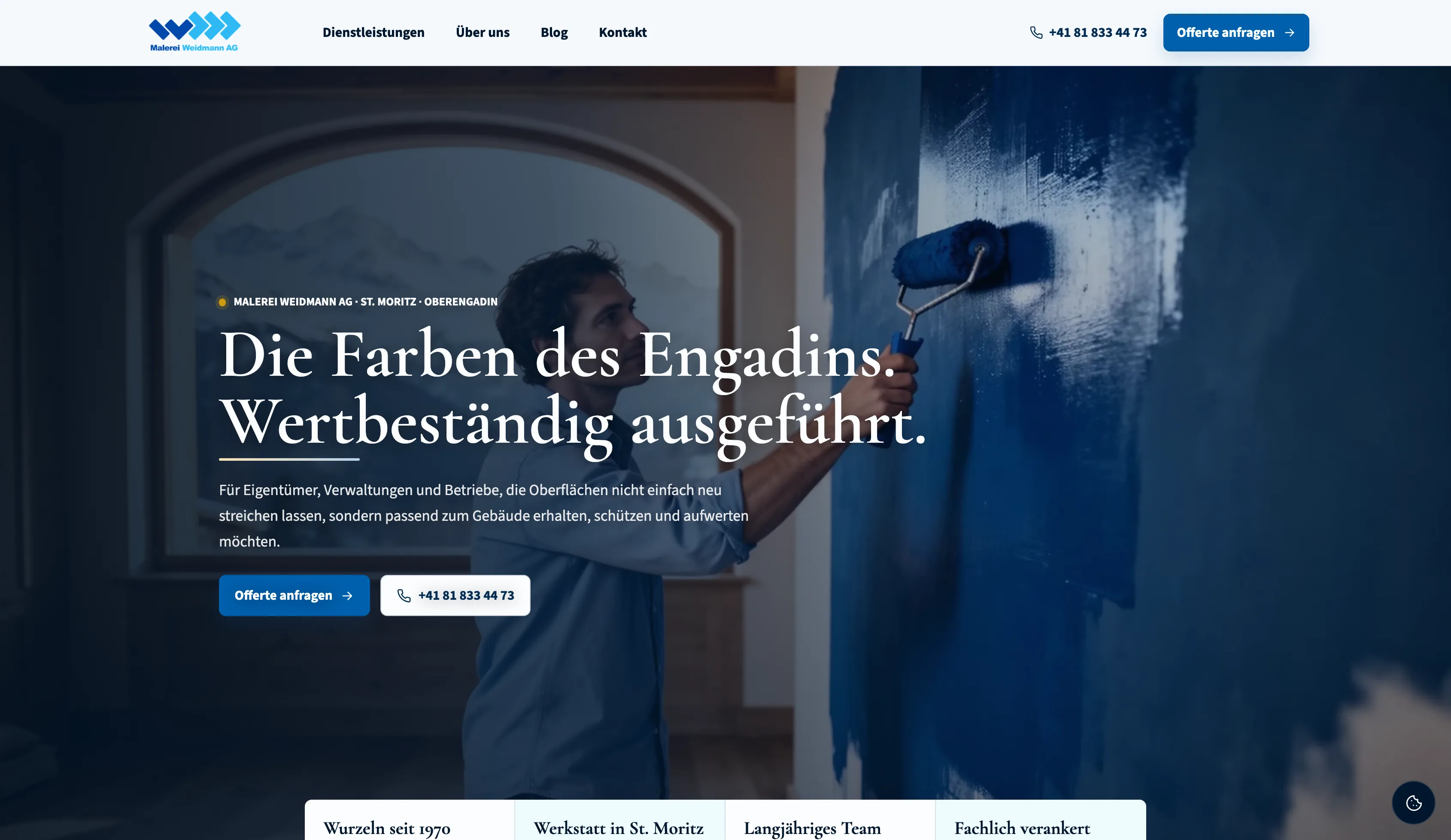 Hero der Website von Malerei Weidmann AG