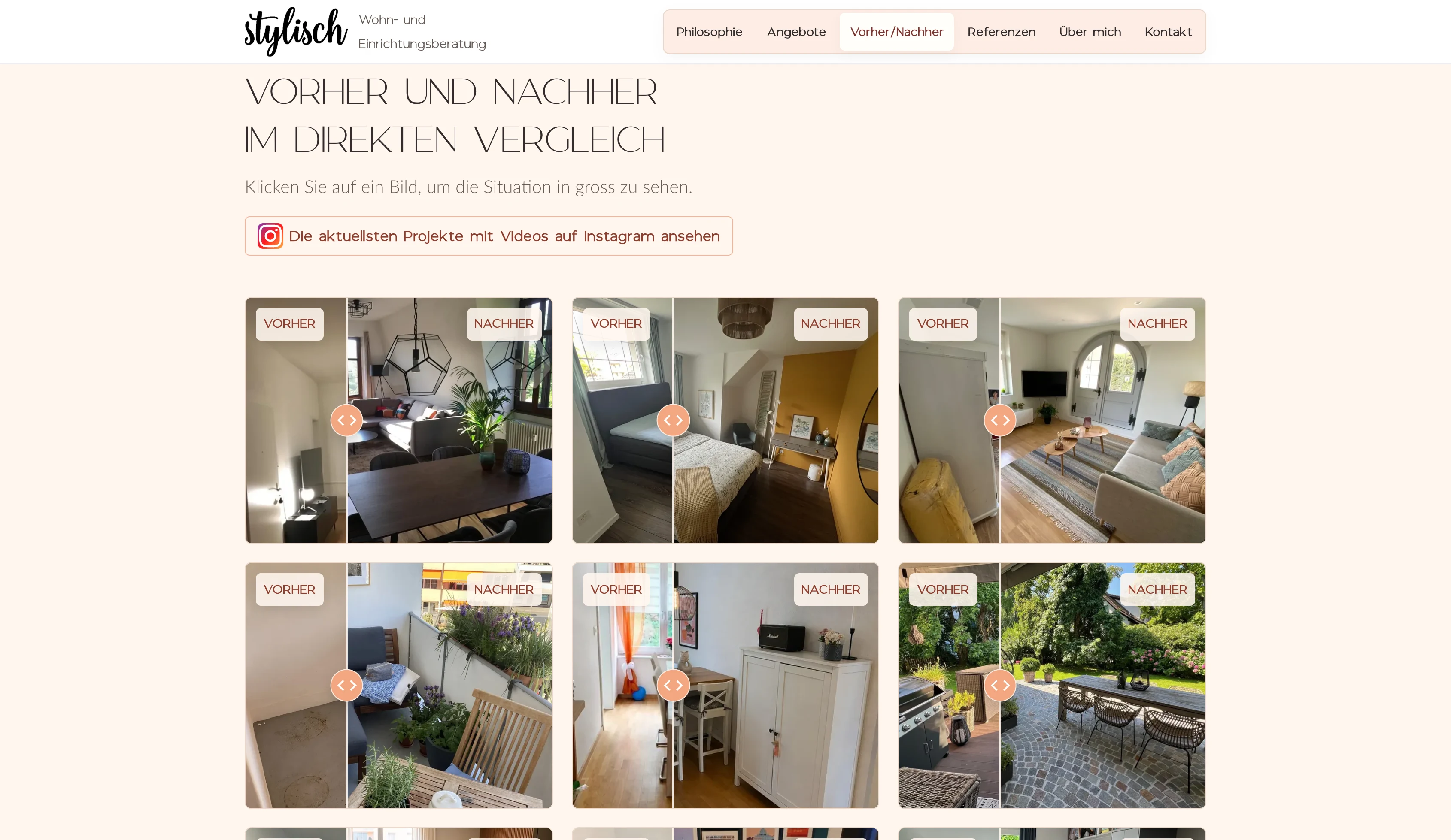 Vorher-Nachher-Vergleiche auf der Website von stylisch